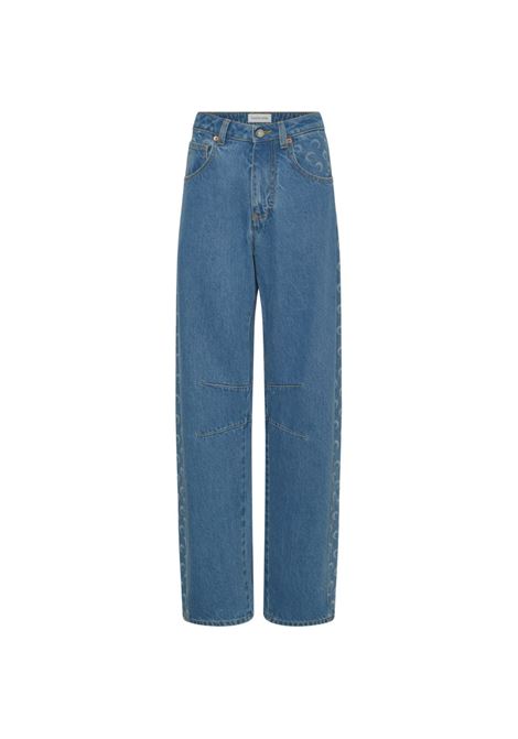 baggy jeans woman blue MARINE SERRE | WPA174ACDEN0002BL05